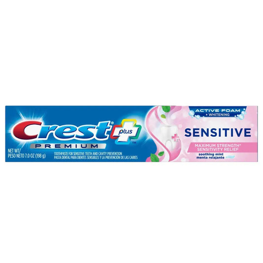 Pasta Do Zębów Crest Premium Plus Sensitive Maximum Strenght Sensivity Relief Soothing Mint 198g